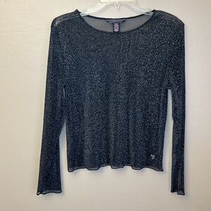 Victoria’s Secret Sheer Black & Silver Top Size XS